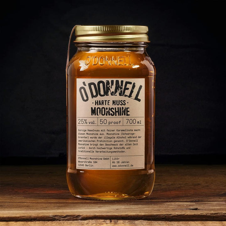 O'Donnell Moonshine - Harte Nuss Likör (700ml) - Handwerklich hergestellte Spirituosen aus Berlin - Premium Schnaps nach Amerikanischer Tradition