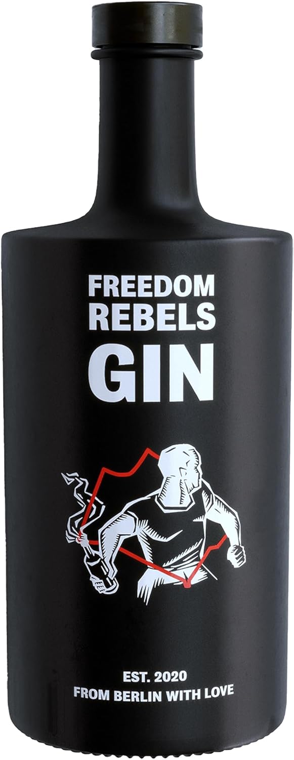 FREEDOM REBELS GIN – From Berlin with Love – Premium Craft Gin – 3-fach destilliert und besonders smooth – vielfach prämiert – Mit 10 Bio-Botanicals in Small Batches destilliert – 0.5l – 50%